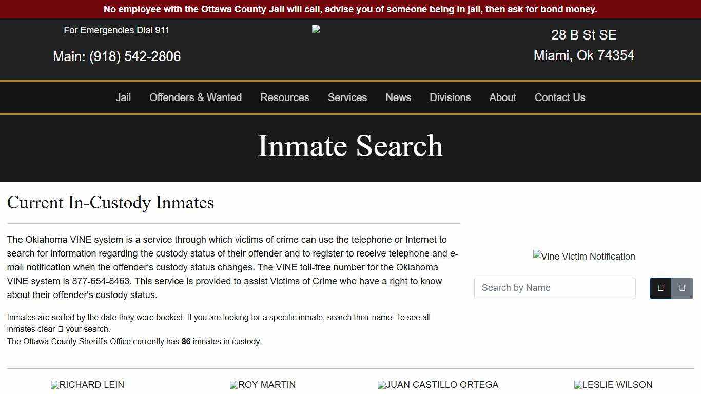 Inmate Search - Ottawa County Sheriff's Office